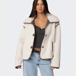 Edikted Frost Oversized Faux Shearling Jacket